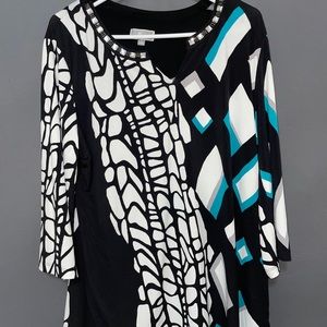 Large JM collection brand 3/4 sleeve top